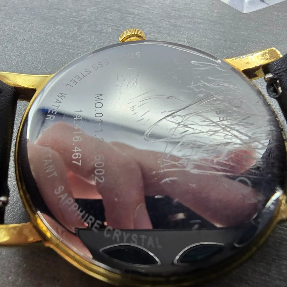 Movado Museum Watch Men 38mm Black Dial Gold Tone Round MO.01.1.34.6002 New Batt10