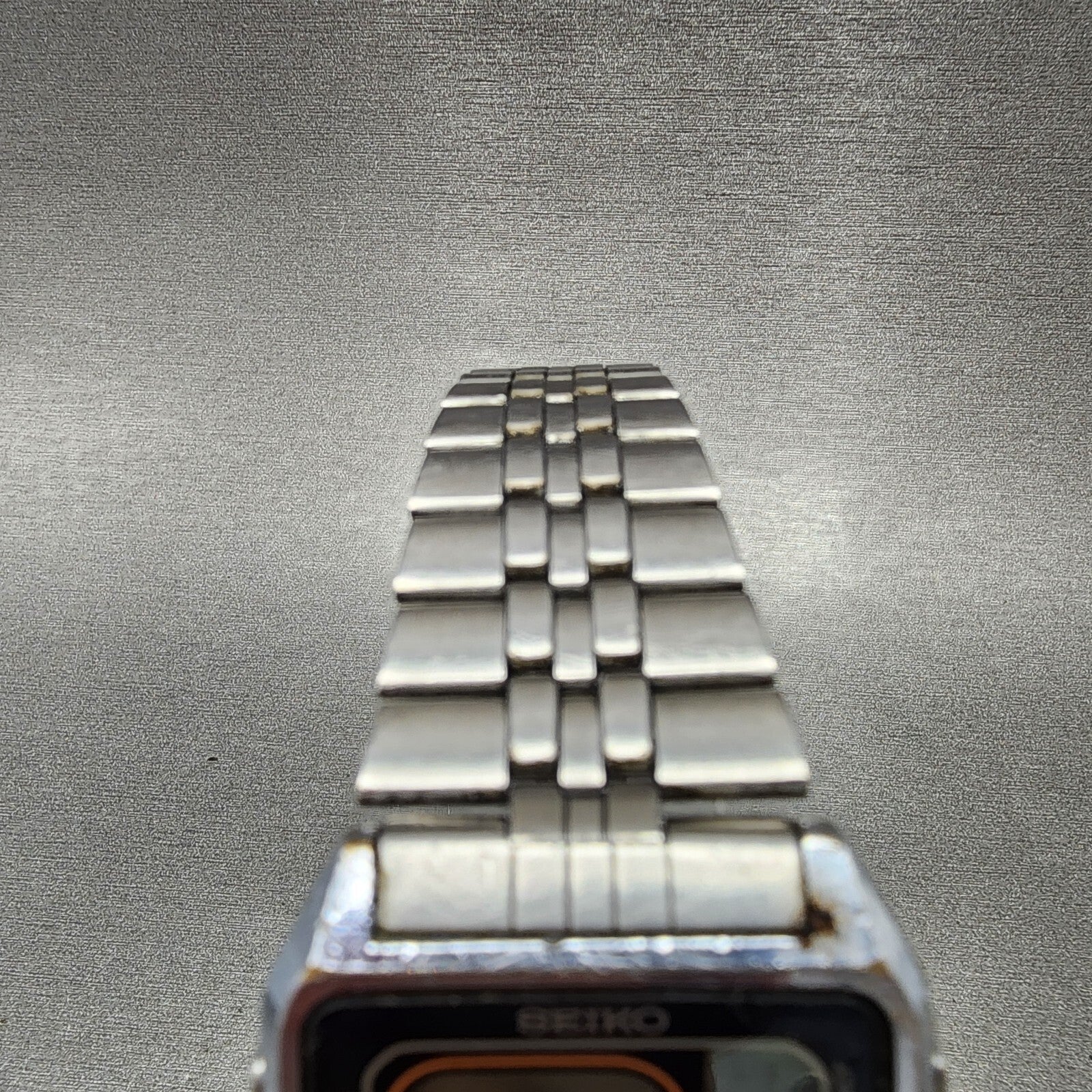 Seiko Digital Watch Men 33mm Alarm Chrono Steel Rectangle G7574050 PARTS5