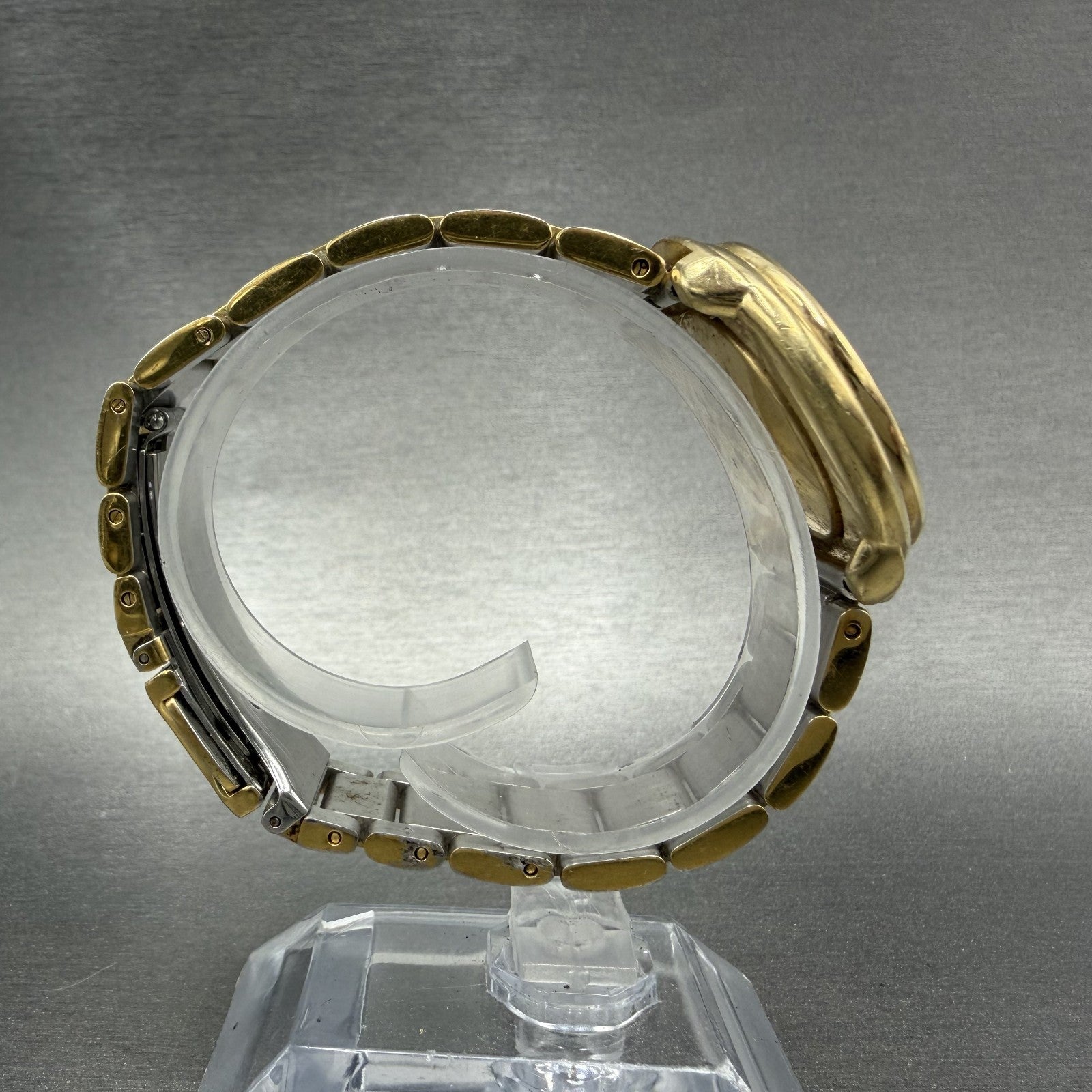 Seiko Watch Men 33mm Black Dial Gold Tone Round 2220-J527 Manual Runs READ!!!8