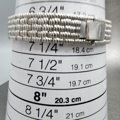 LZ Watch Women 25mm White Dial Silver Tone Ruby Bezel Diamonds Fine Plat New Bat10