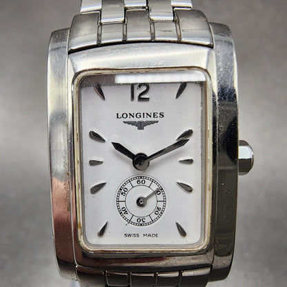 Longines Dolce Vita tank Watch Women 20mm White Dial Steel Rectangle New Battery