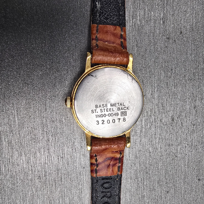 Seiko Watch Women 21mm Ivory Dial Gold Tone Round 1N00-0D49 New Battery Vintage10