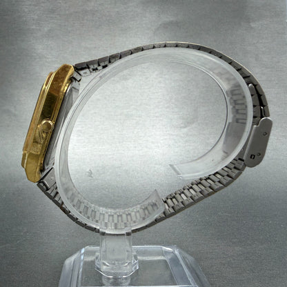 Casio MQ-518 Watch Men 30mm Champagne Dial Gold Tone Rectangle Daydate New BattF6