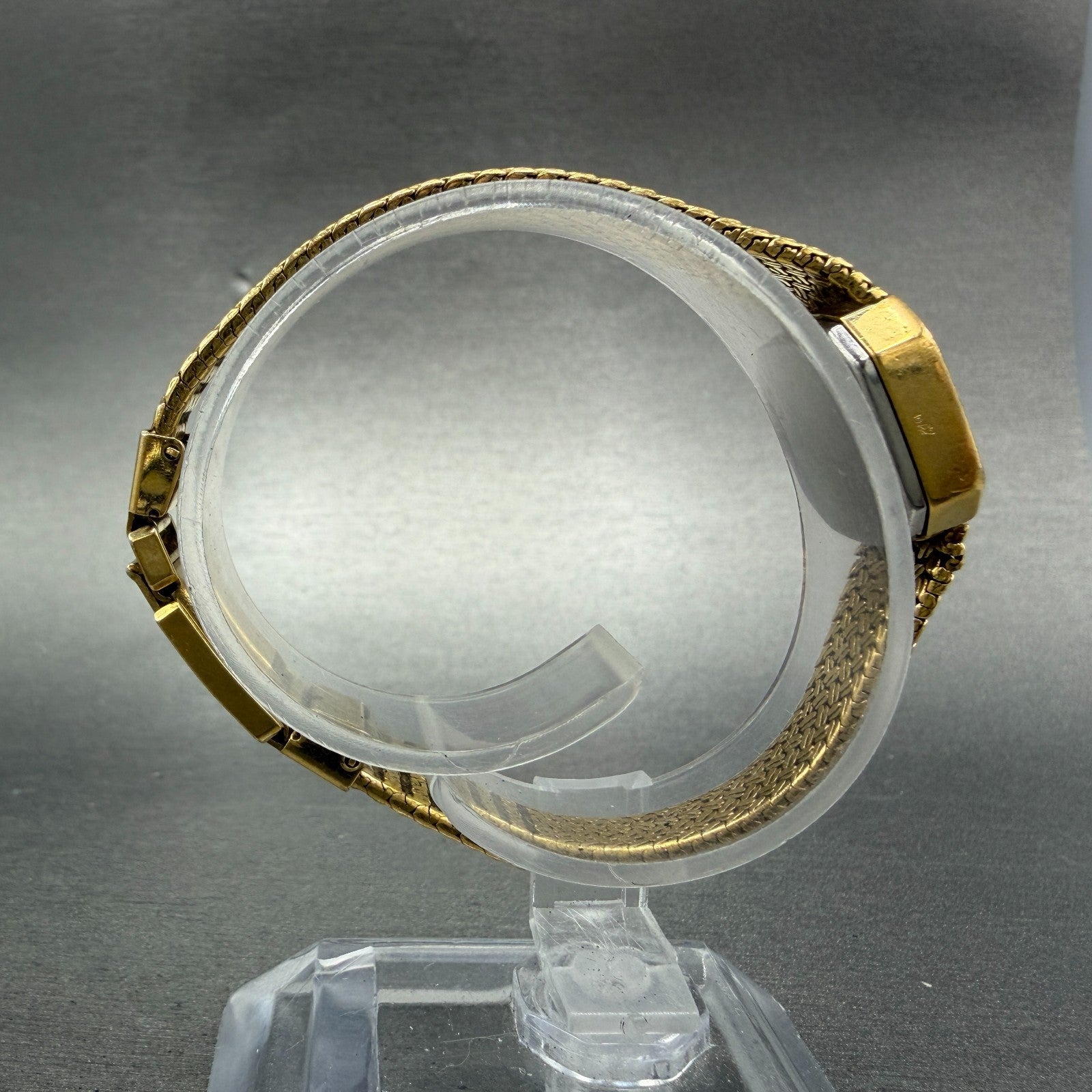 Tissot Watch Women 16mm Gold Dial Gold Plated Octagon mesh Band PARTS9