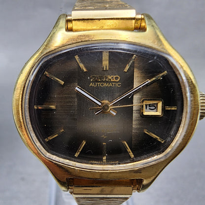 Seiko Automatic Watch Women 27mm Brown Dial Gold Tone Date 22063129 PARTS2
