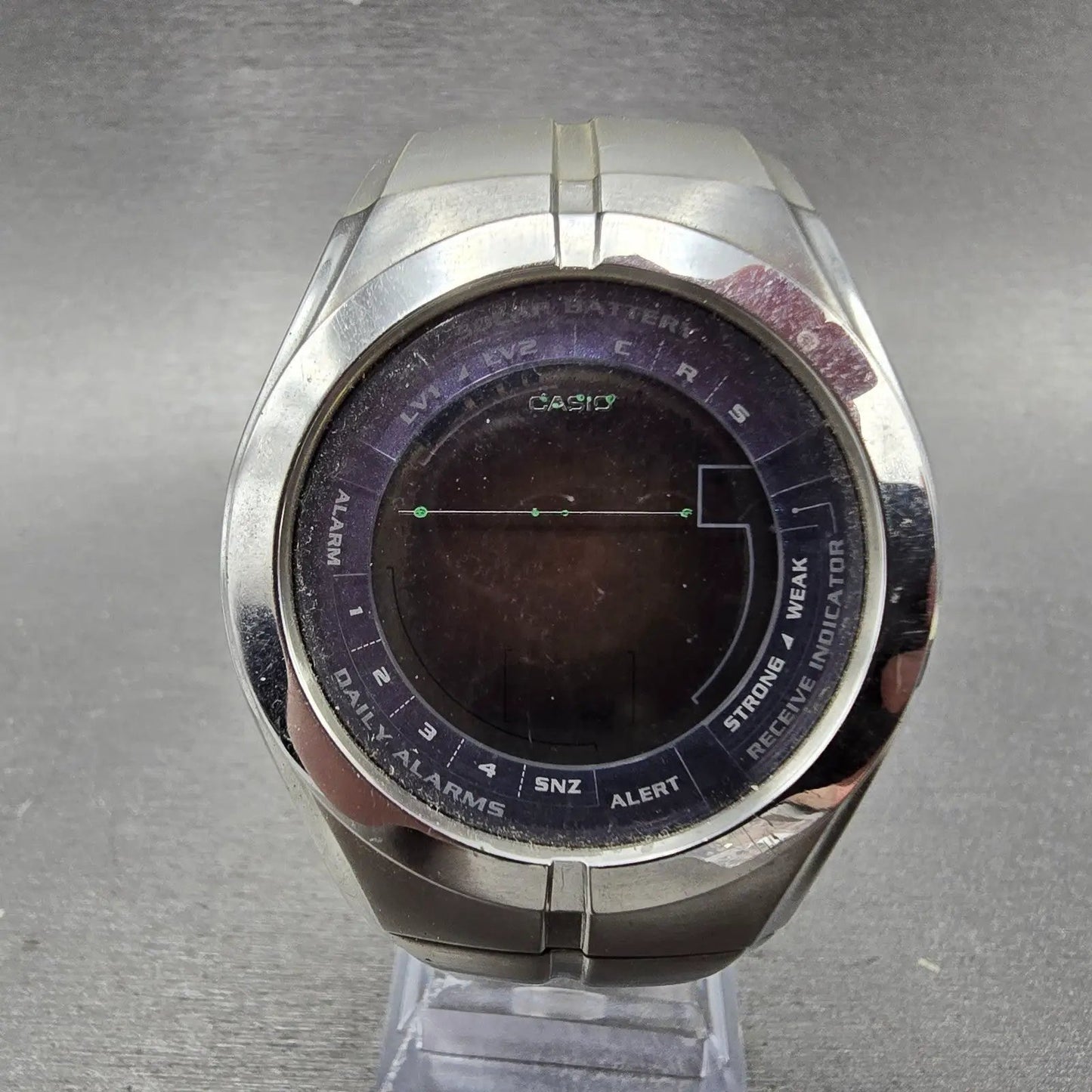 Casio Waveceptor WV-100J Watch Men 41mm Digital Steel Solar Alarm Chrono PARTS0