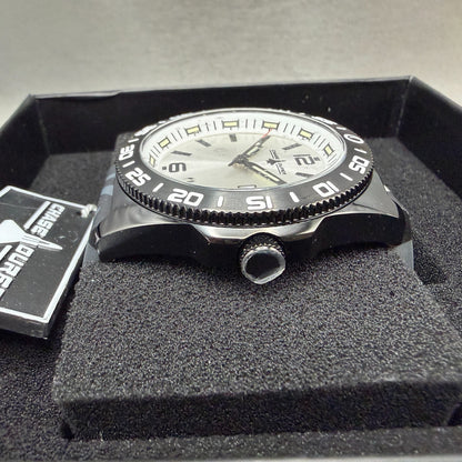 Chase Durer Dive Watch Men 46mm Silver Dial Black Tone Date Camo Band CDW-01775