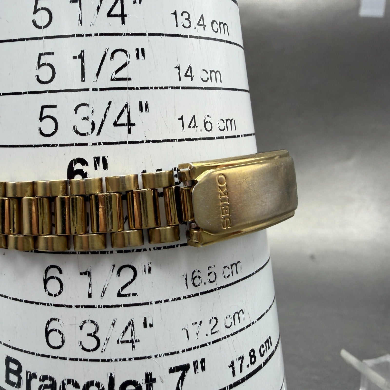 Seiko Watch Women 25mm Gold Dial Gold Tone Daydate Round 7N83-0041 New Battery 910