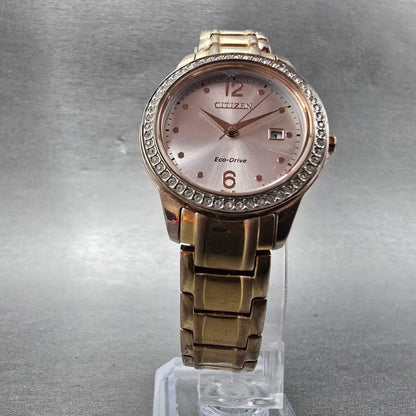 Citizen Eco-Drive Watch Women 30mm Silver Dial Rose Gold Tone Date Round Runs5