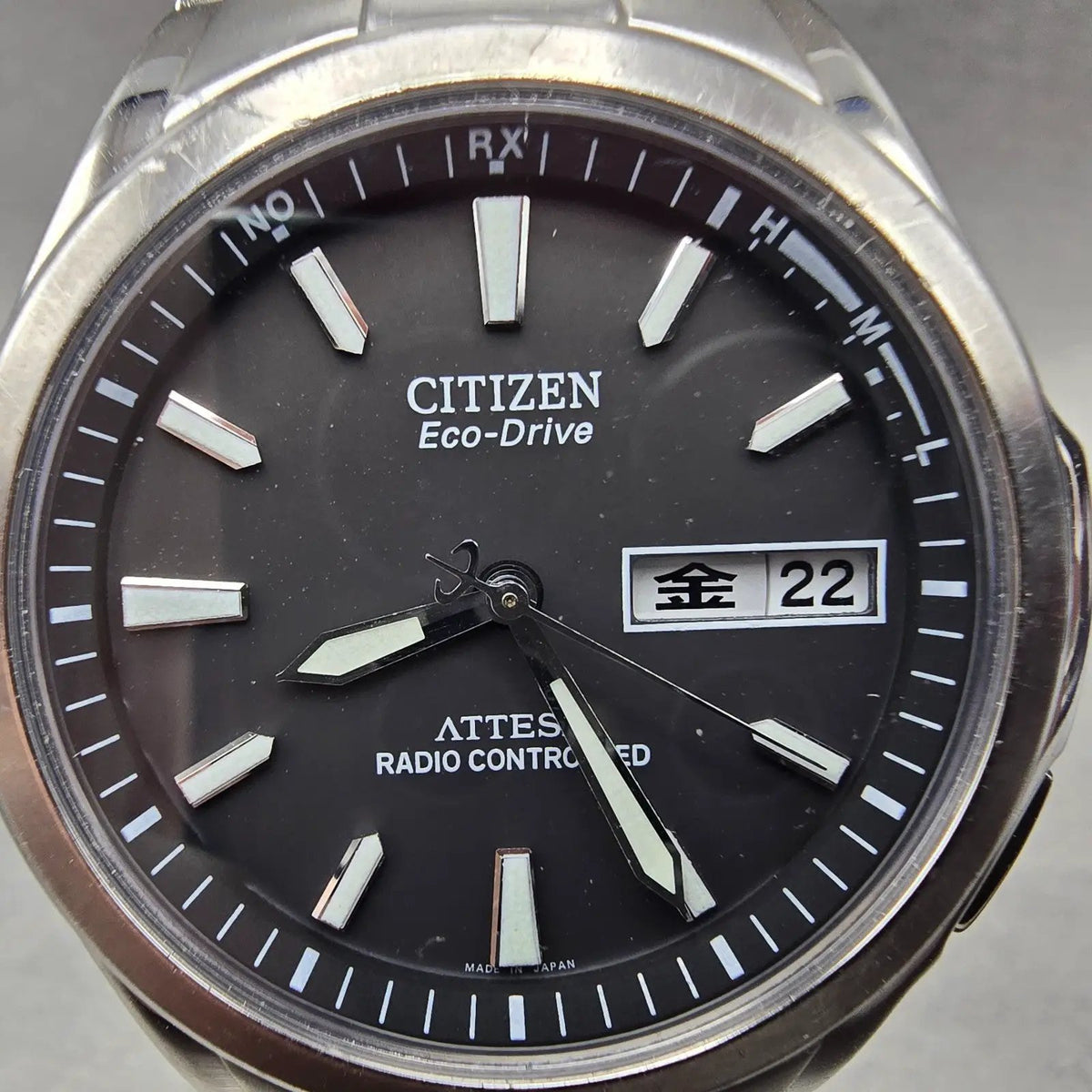 Citizen Eco-Drive Attesa Watch Men 37mm Black Dial Titanium H100-T010431 PARTS!!2