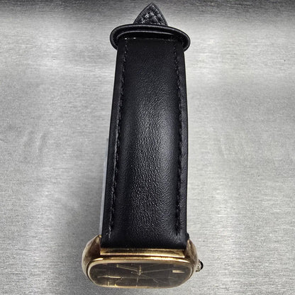 Citizen CQ Watch Men 32mm Black Dial Gold Tone Rectangle 4-795547 New Battery4
