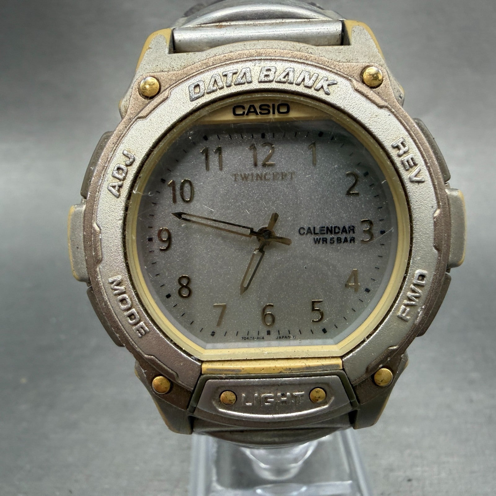 Casio Twincept ABX-64 Watch Men 44mm Gray Analog Digital Alarm Chronograph PARTS0