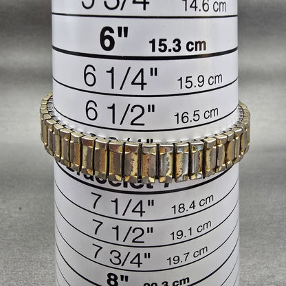Seiko Watch Women 12mm Gold Dial Gold Tone Rectangle 2E20-5239 New Battery VTG9