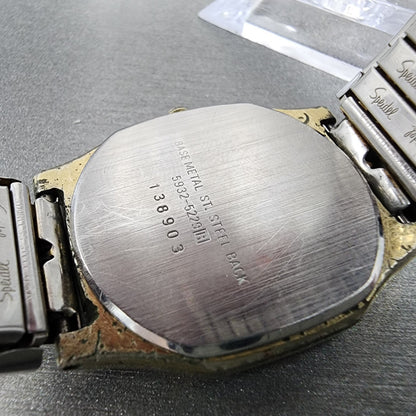 VTG Seiko Lassale Watch Men 30mm Gold Dial Gold Tone Date Oval 5932-5229 PARTS