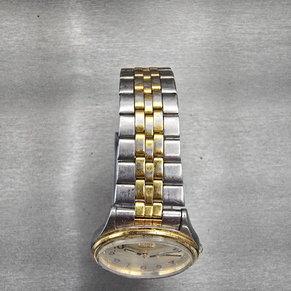 Seiko Watch Men 35mm Champagne Dial Two Tone Daydate Round 7N43-8A39 New Batt4
