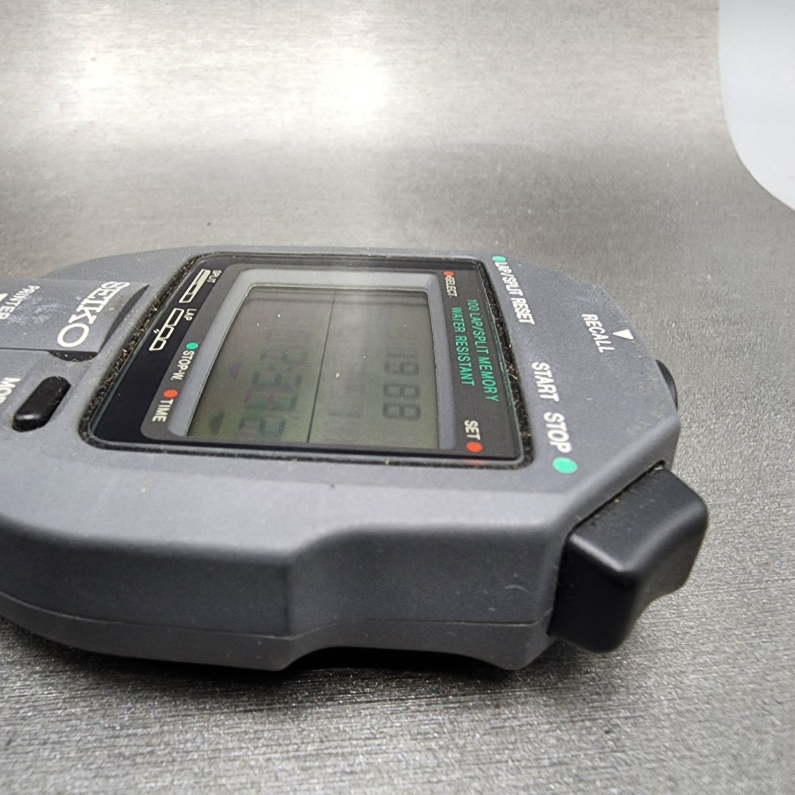 Seiko SVAY006 Stopwatch Digital Gray Tone S1234000 New Battery W/Case3