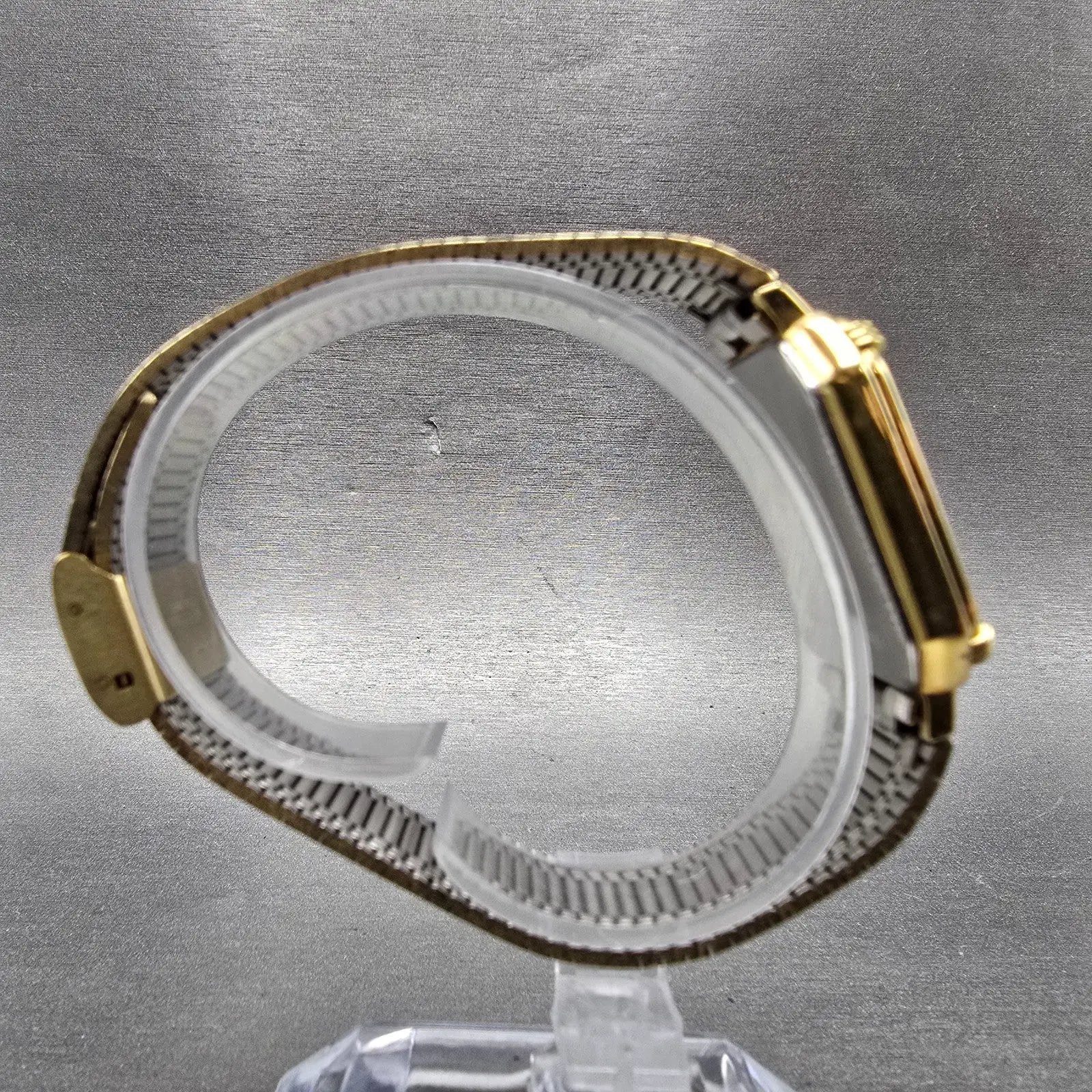 Hamilton Watch Men 28mm Gold Dial Gold Tone Date Rectangle 8000 New Battery8