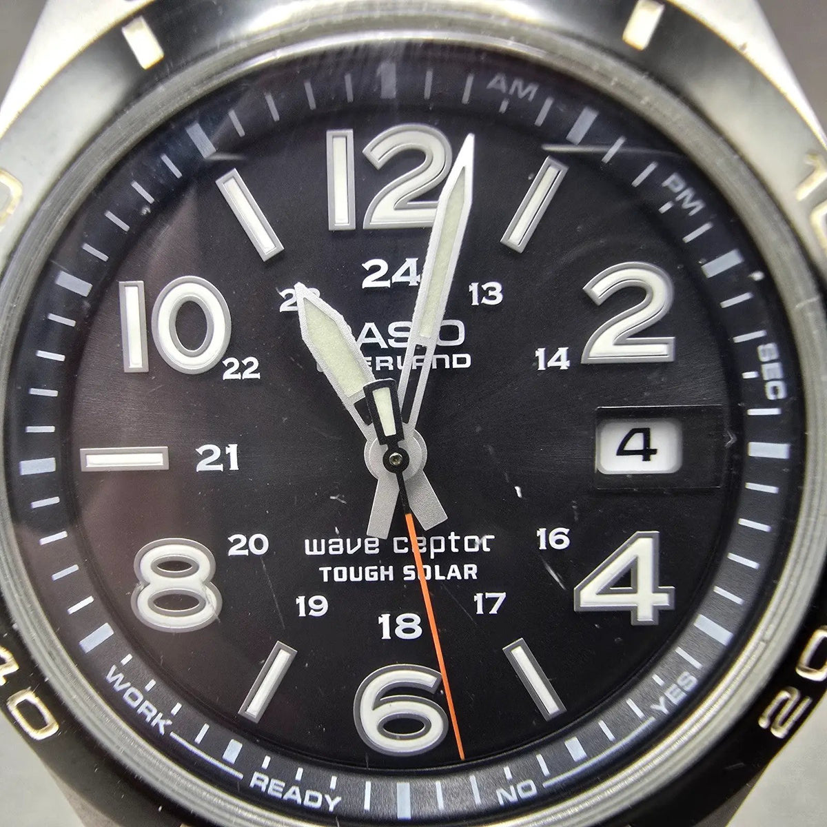 Casio Overland Watch Men 42mm Black Dial Steel Date Solar Round OVW-110 READ!!!P2