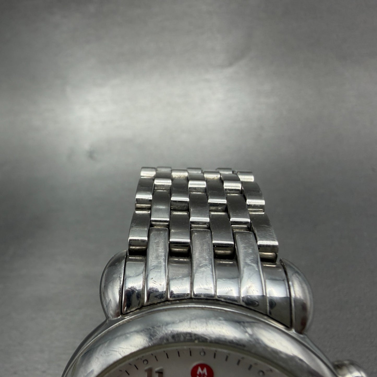 Michele CSX Chronograph Watch Women 39mm White Dial Steel Date Round New Battery4