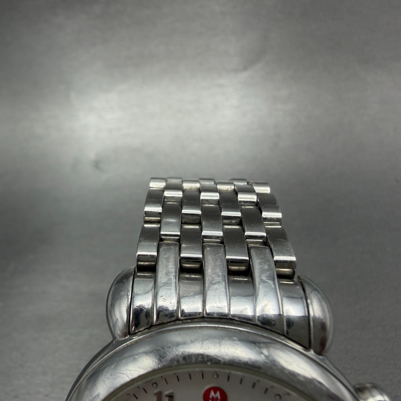 Michele CSX Chronograph Watch Women 39mm White Dial Steel Date Round New Battery4