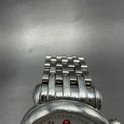Michele CSX Chronograph Watch Women 39mm White Dial Steel Date Round New Battery4