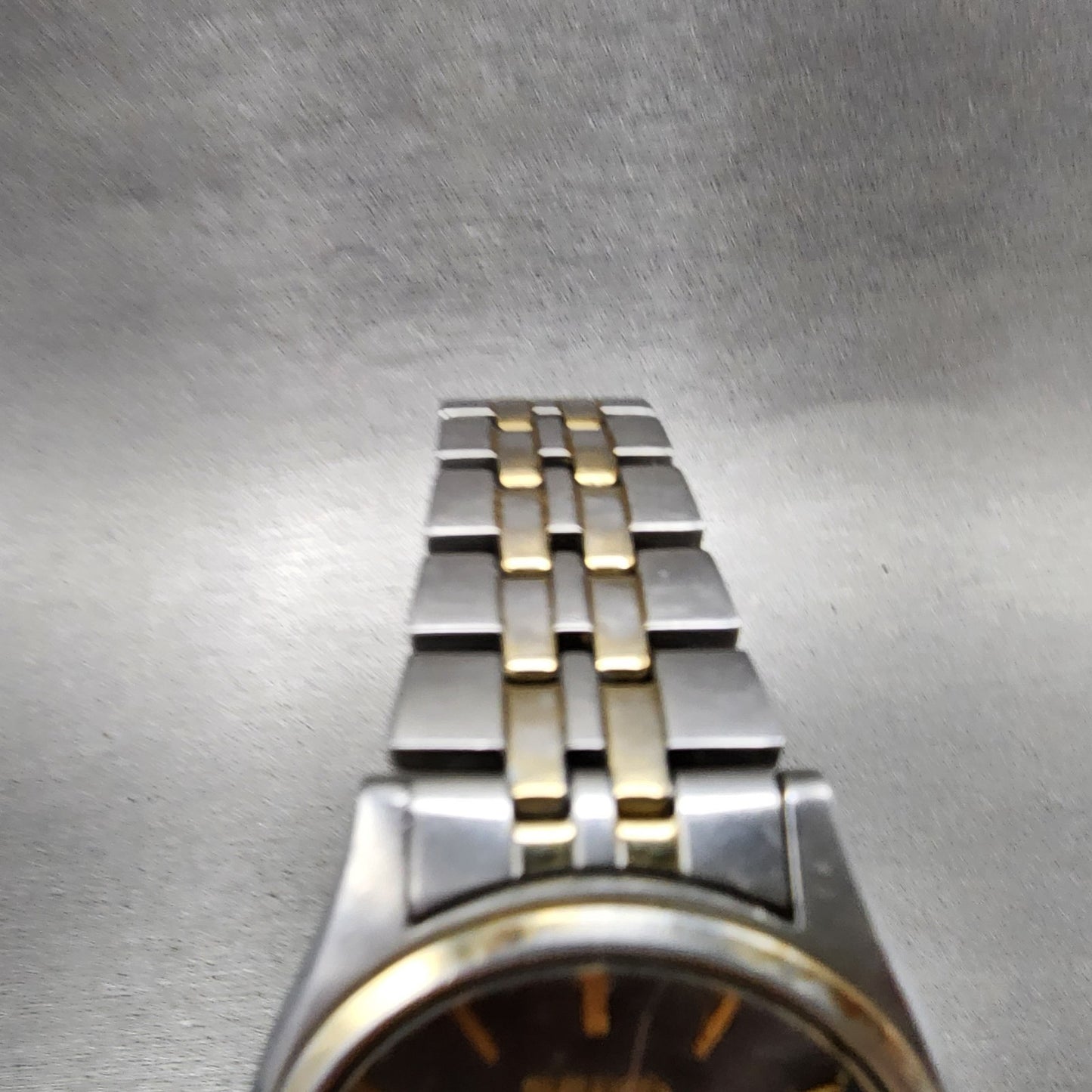 Seiko Watch Men 37mm Gray Dial Two Tone Daydate Round 7N439048 New Battery5