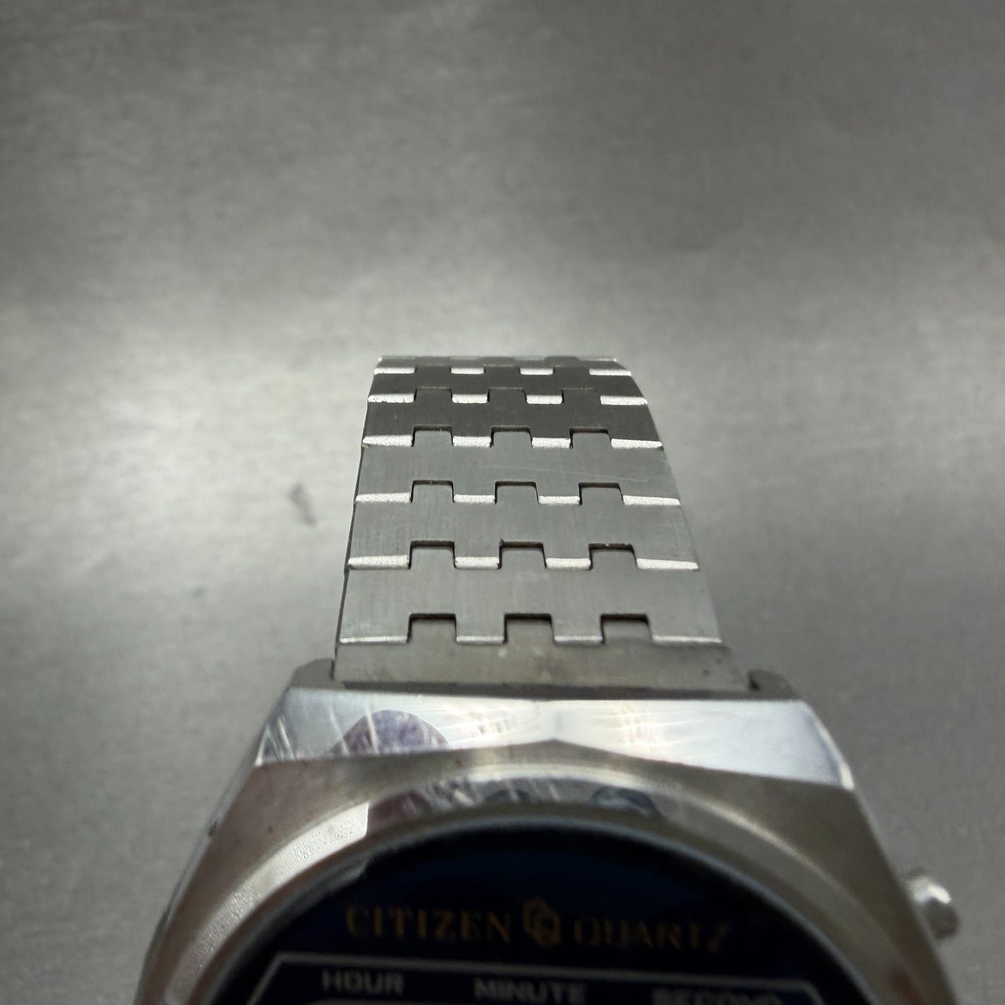 Citizen Crystron LC Watch Men 36mm Blue Dial Steel LCD Round 4-060113 New Batt4