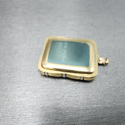 Seiko Pendent Watch Women 18mm Silver Dial Two Tone 2c205470 New Battery READ!!10