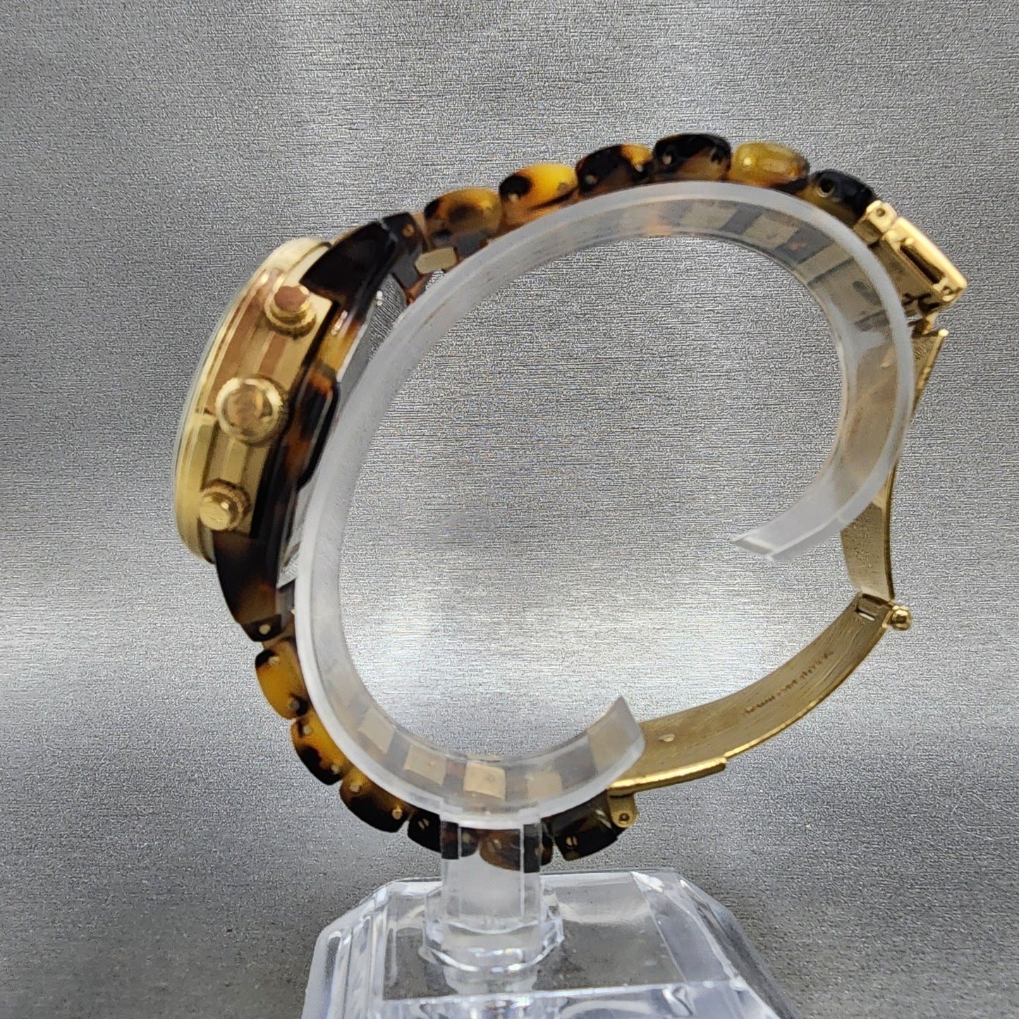 Michael Kors Watch Women 38mm Gold Dial Gold Tone Torties Daydate New Battery6