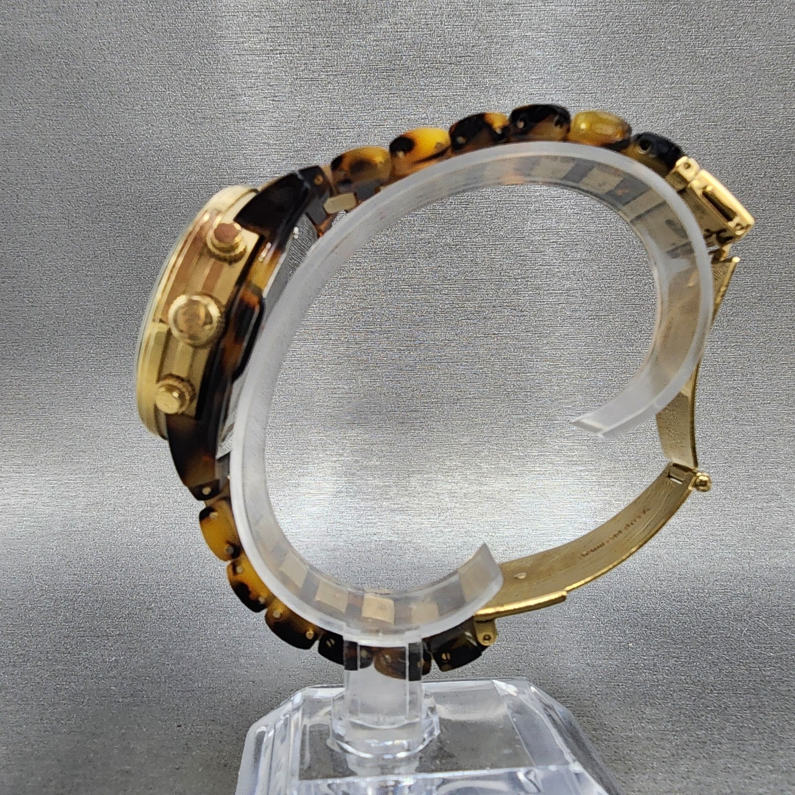 Michael Kors Watch Women 38mm Gold Dial Gold Tone Torties Daydate New Battery6