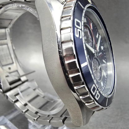 Citizen Eco-Drive Dive Chronograph Watch Men 44mm Blue Dial Steel Date Runs3