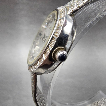Lonber Sapphire Watch Women 23mm Silver Dial Silver Tone Round New Battery Mesh2