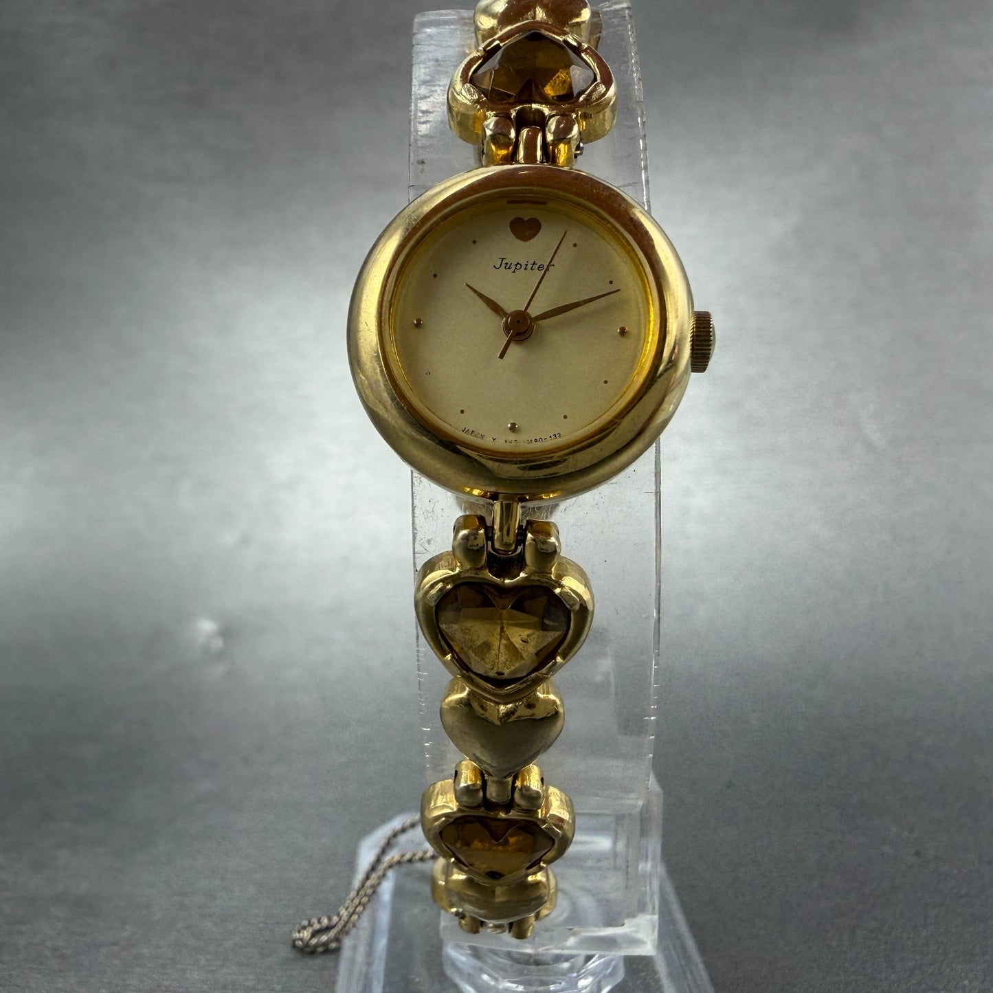 Orient Jupiter Watch Women 21mm Gold Dial Gold Tone Hearts E454M9-00 New Battery5