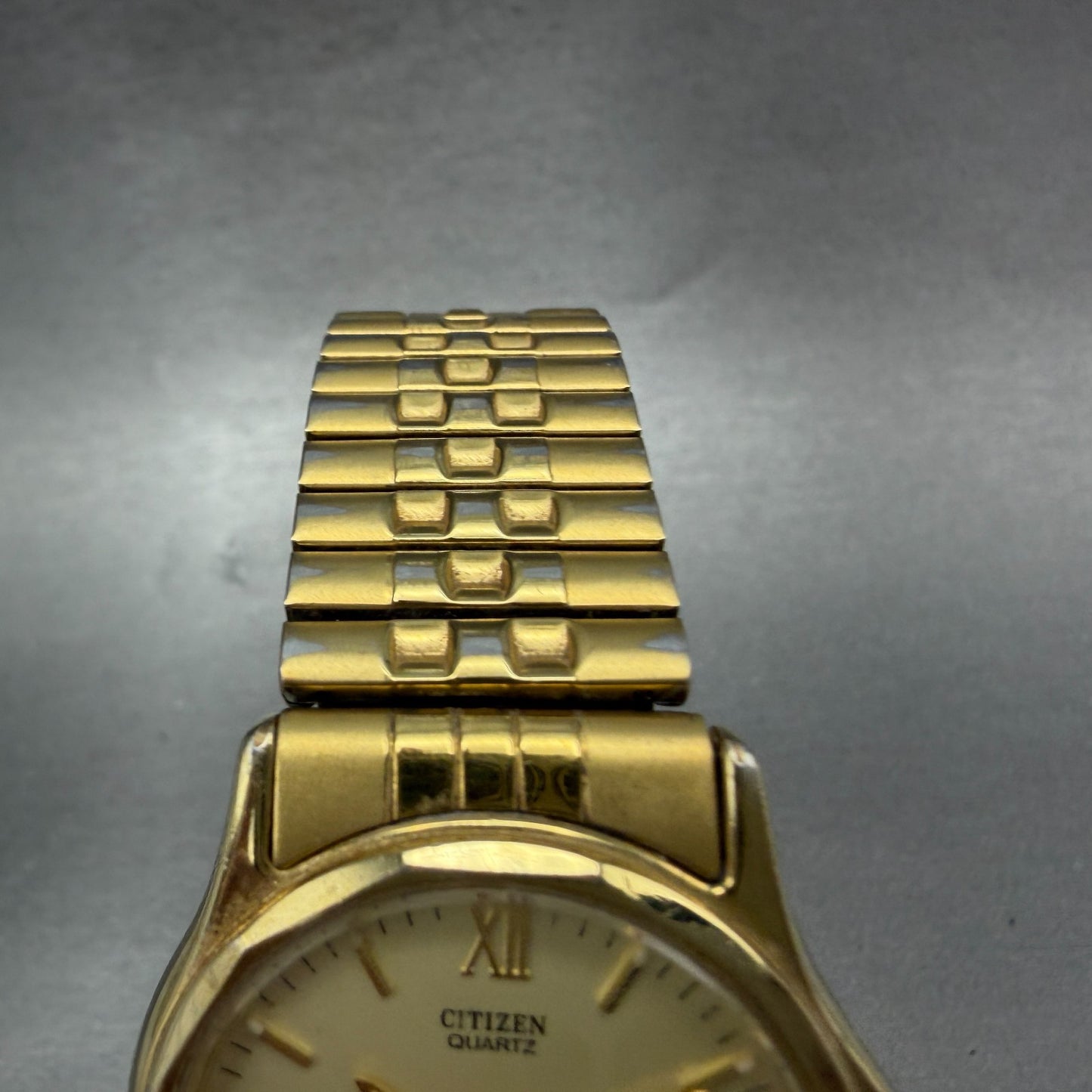 Citizen Watch Men 34mm Champagne Dial Gold Tone Daydate 5500-S24485 New Battey4
