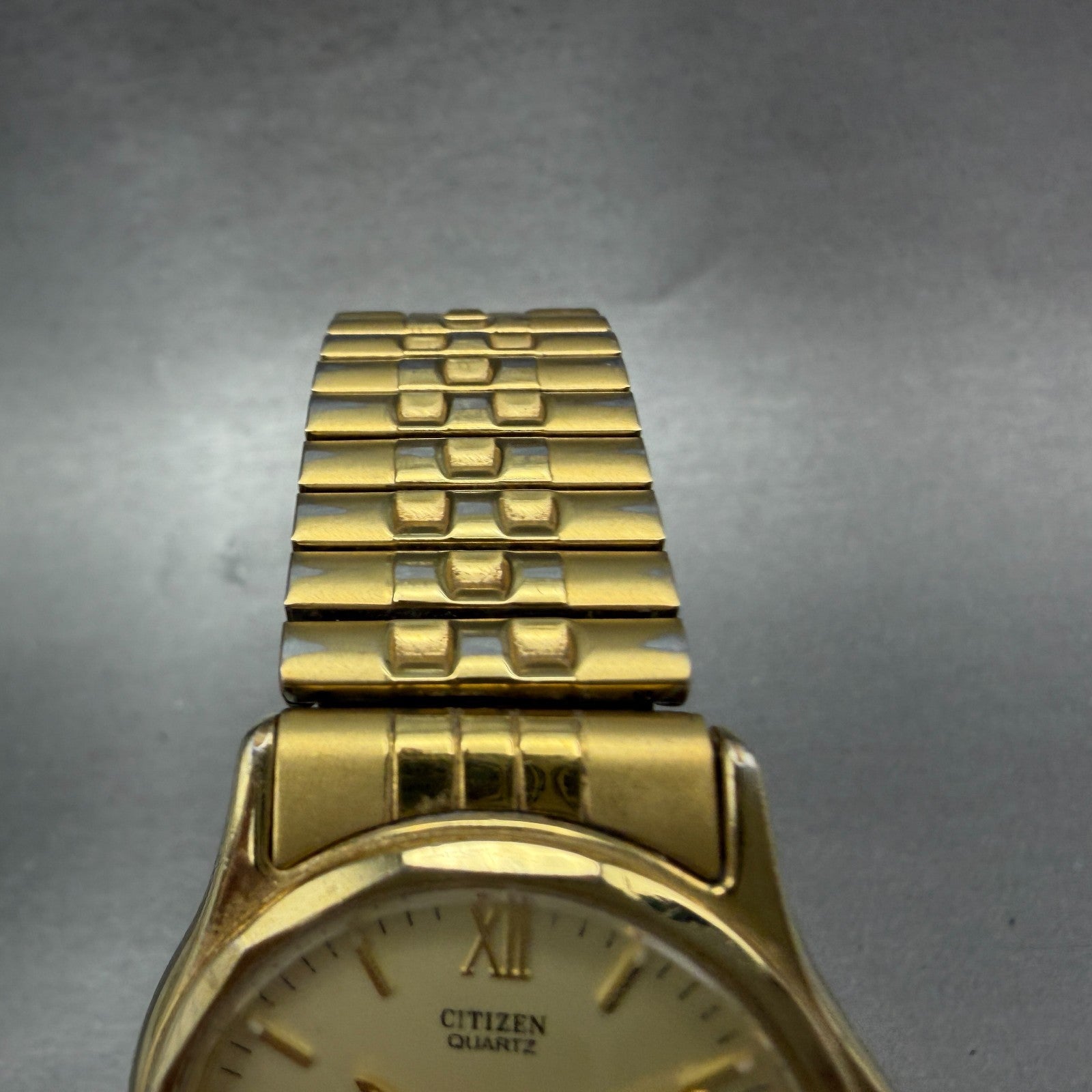 Citizen Watch Men 34mm Champagne Dial Gold Tone Daydate 5500-S24485 New Battey4