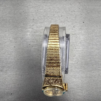 Seiko Watch Women 16mm Gold Dial Gold Tone Round  Manual Wind Works VTG 11-04594