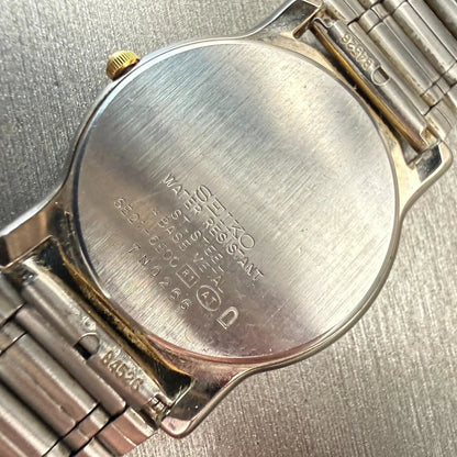 Seiko Lucent Watch Unisex 30mm White Dial Two Tone Round 5E21-6E00 New Battery10