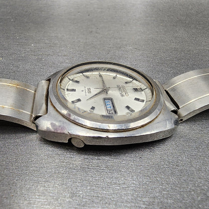 Seiko 5Actus Watch Men 39mm Silver Dial Silver Tone Daydate 61067420 PARTS4