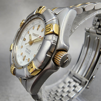 Tissot PR 100 Diver watch Women 28mm White Dial Two Tone Date New Battery2