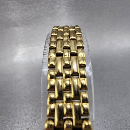 Seiko Tank Watch Women 16mm Champagne Dial Gold Tone 4n005249 New Battery4