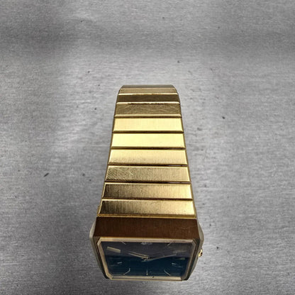 Bulova Tank Watch Men 27mm Black Dial Gold Tone Rectangle 92N76 New Battery VTG4
