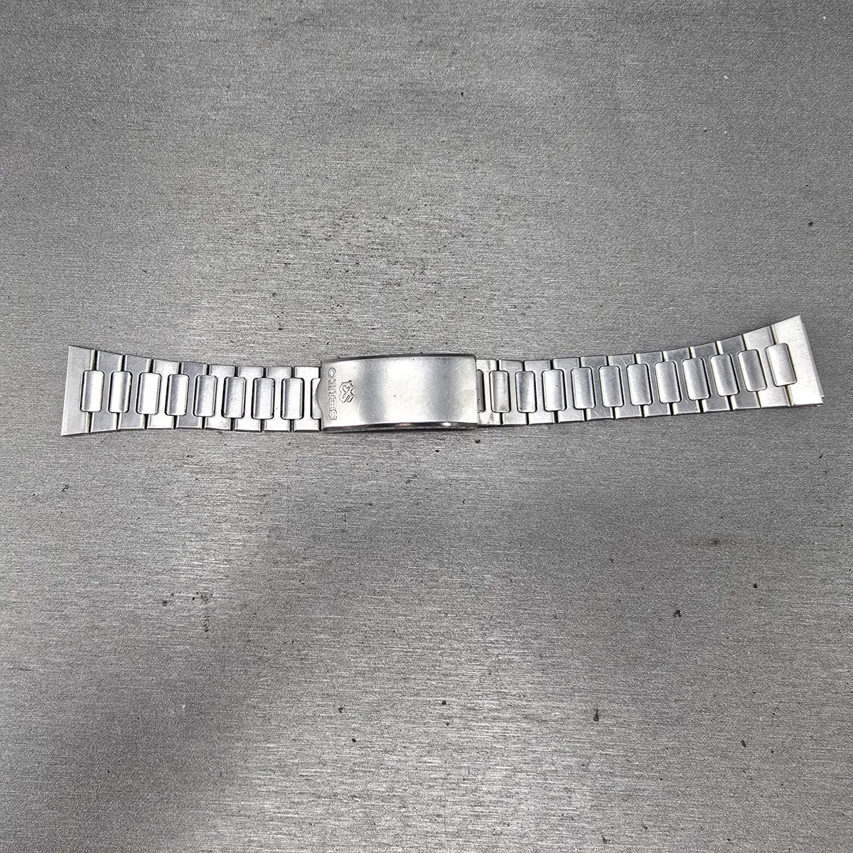 Seiko SQ Bracelet 19mm Stainless Steel Silver Tone Tri Folding Clasp READ!! Z3350