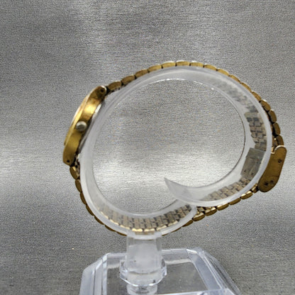 Seiko Watch Women 18mm White Dial Gold Tone Oval V4015109 New Battery VTG6