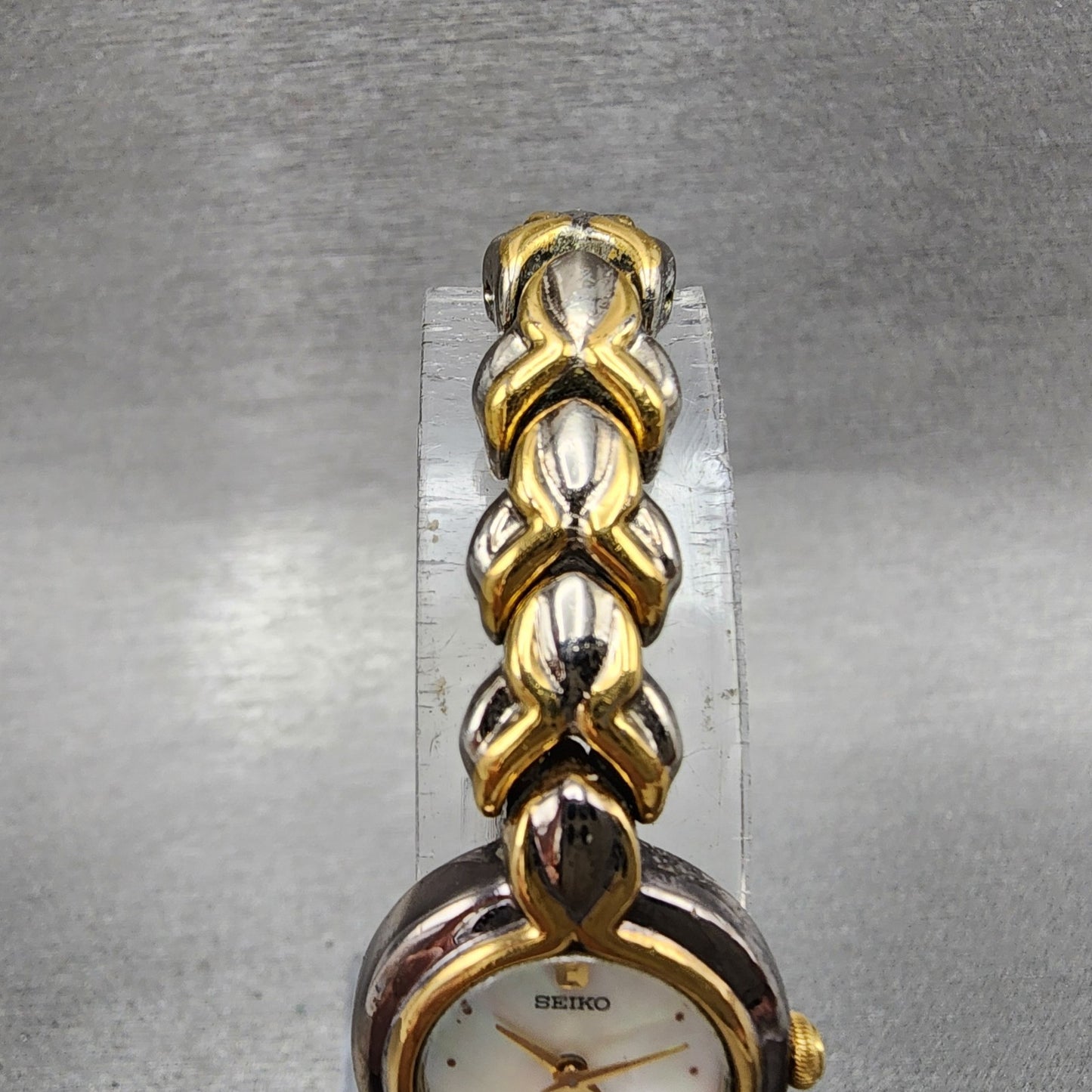 Seiko Watch Women 19mm MOP Dial Two Tone Round Bracelet 1n001d19 New Battery4