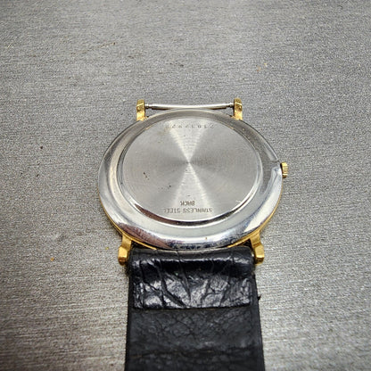 Longines Watch Men 32mm Gold Dial Gold Tone Round 6407 977 VTG PARTS12