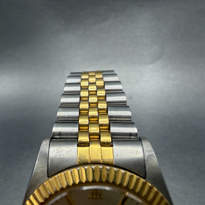 Elgin President Watch Men 36mm Champagne Dial Two Tone Date Round Automatic Runs4