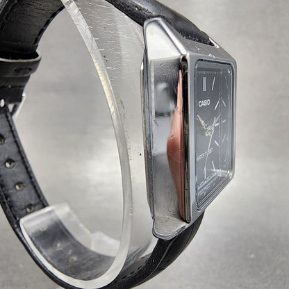 Casio Tank Watch Women 22mm Black Dial Silver Tone Rectangle LTPV007 NewBattery3