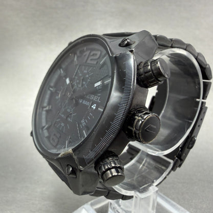 Diesel Overflow Chrono Watch Men 49mm Black Dial Black Date DZ4223 New Battery3