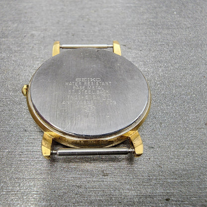Seiko Lucent Watch Men 30mm White Dial Two Tone 7n01615a New battery7