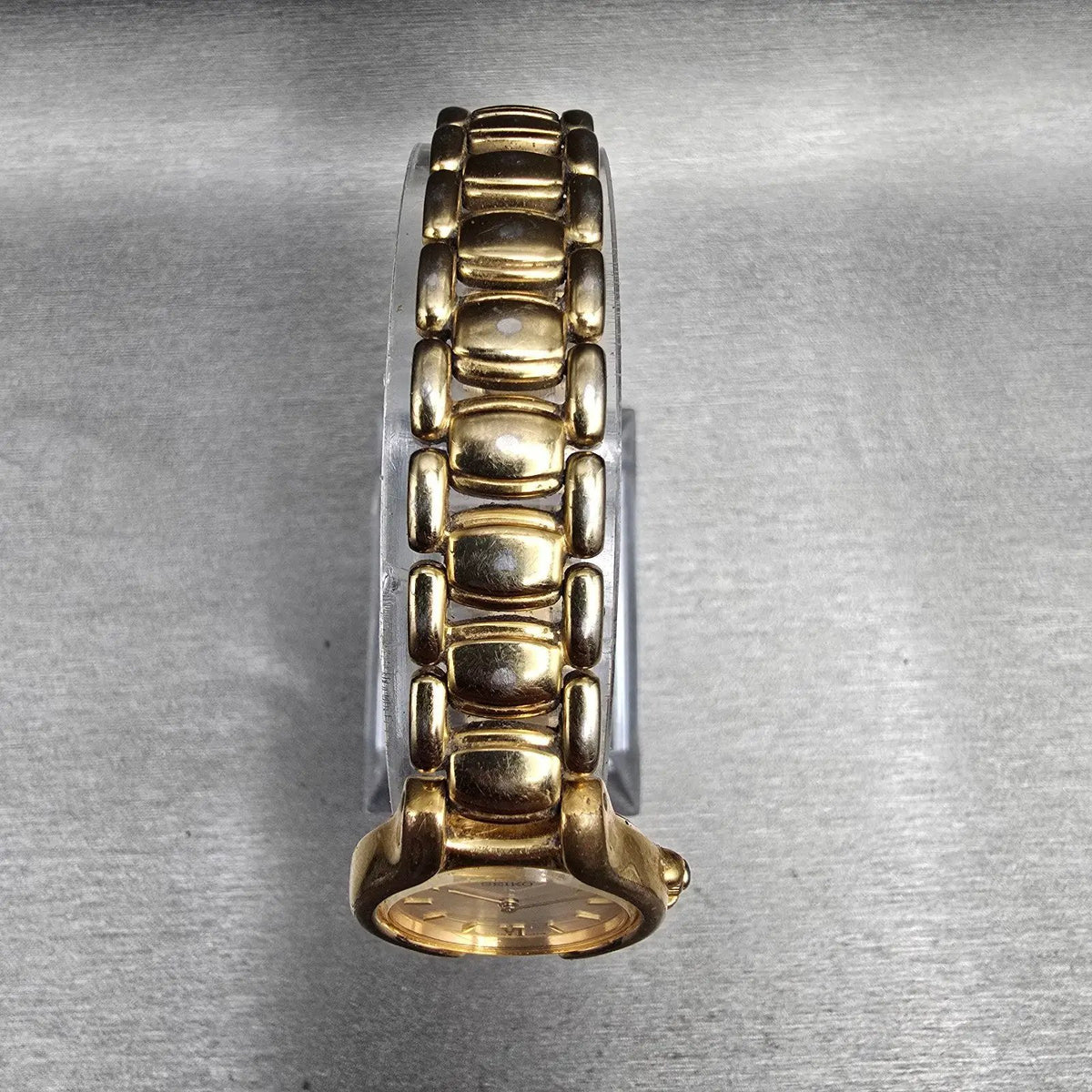 Seiko Watch Women 23mm White Dial Gold Tone Round 1N00-1F00 New Battery Vintage4